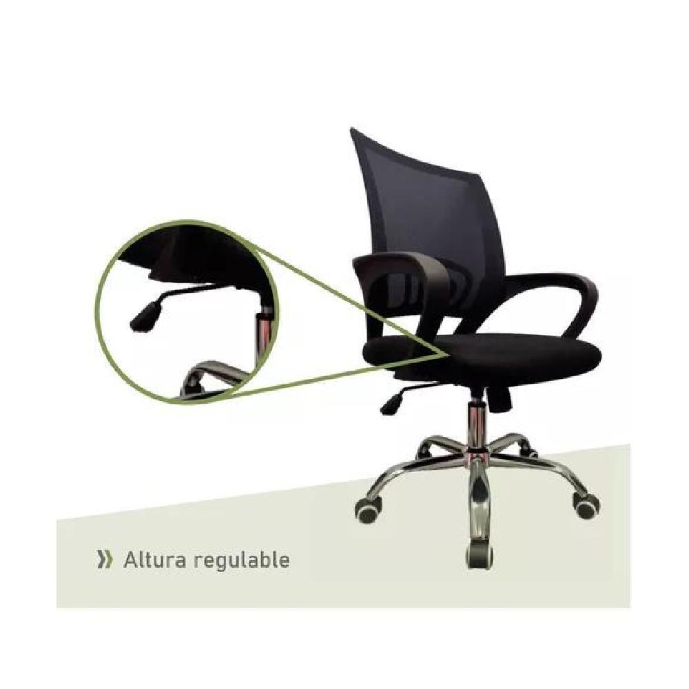 SILLA ESCRITORIO ERGONÓMICA LUMAX EZRI CON TAPIZADO MESH NEGRO - 5