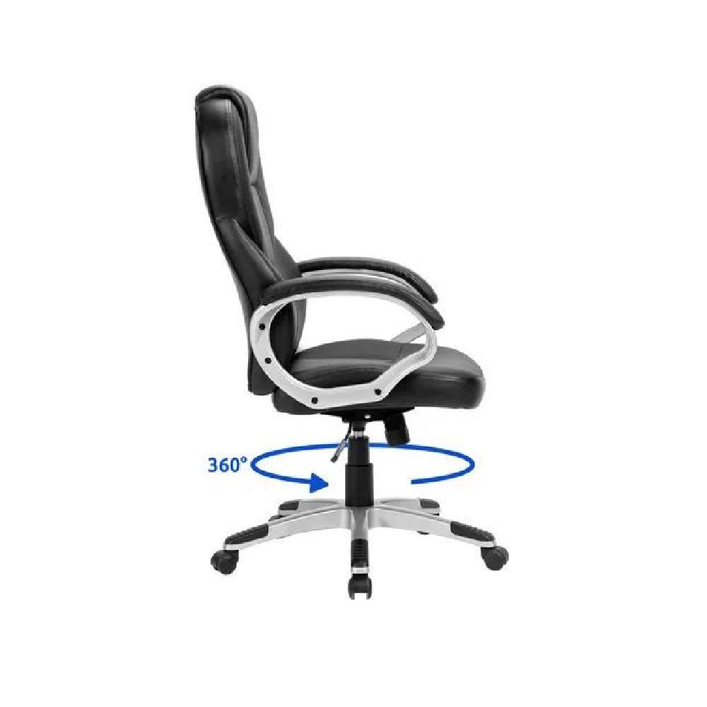 SILLA ESCRITORIO EJECUTIVA EMILIA PREMIUM CUERO NEGRO - 2