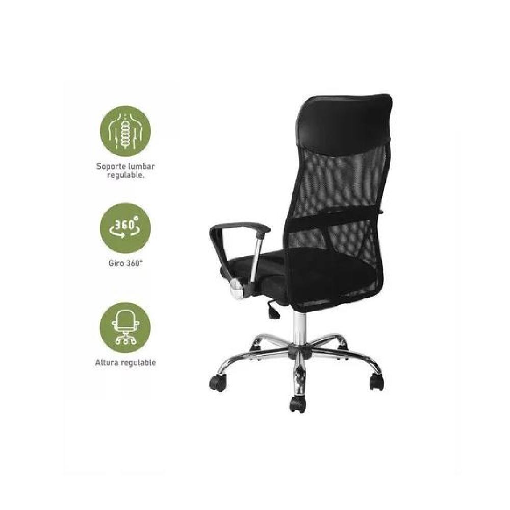 SILLA OFICINA HIGH MESH CON RESPALDO ALTO NEGRO - 2