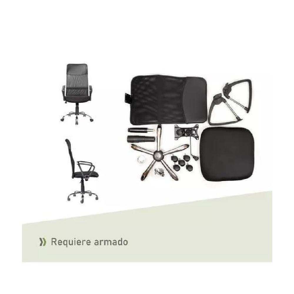 SILLA OFICINA HIGH MESH CON RESPALDO ALTO NEGRO - 3