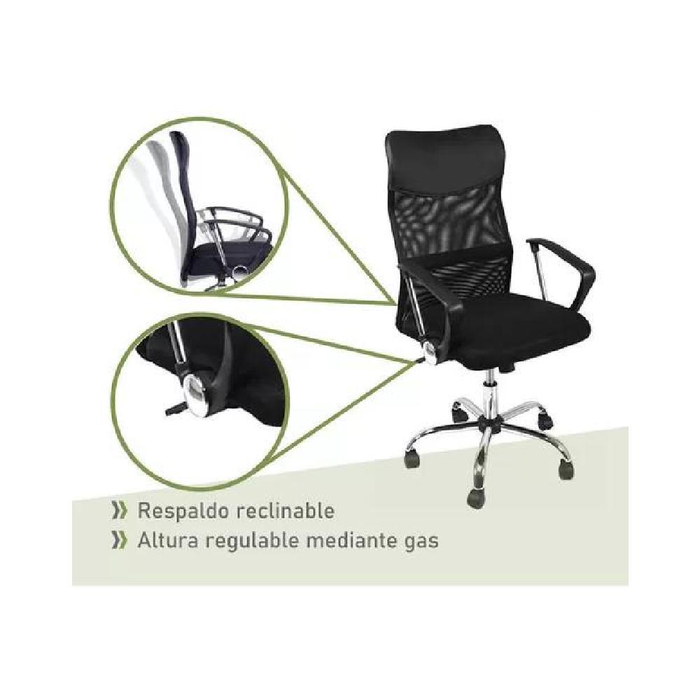 SILLA OFICINA HIGH MESH CON RESPALDO ALTO NEGRO - 5
