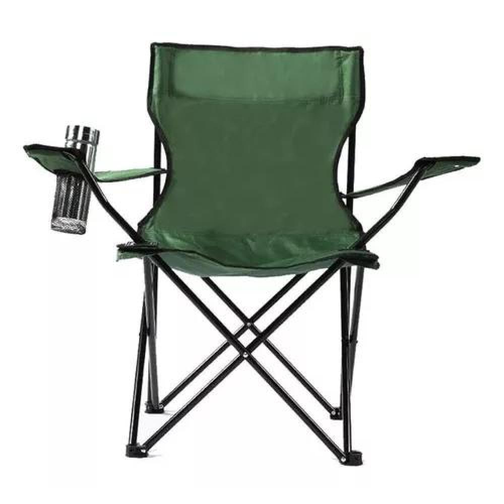 SILLA RESISTENTE E IMPERMEABLE PLEGABLE CON PORTAVASOS VERDES - 1