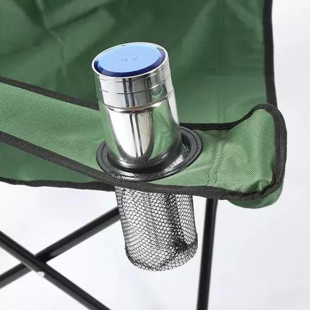 SILLA RESISTENTE E IMPERMEABLE PLEGABLE CON PORTAVASOS VERDES - 5