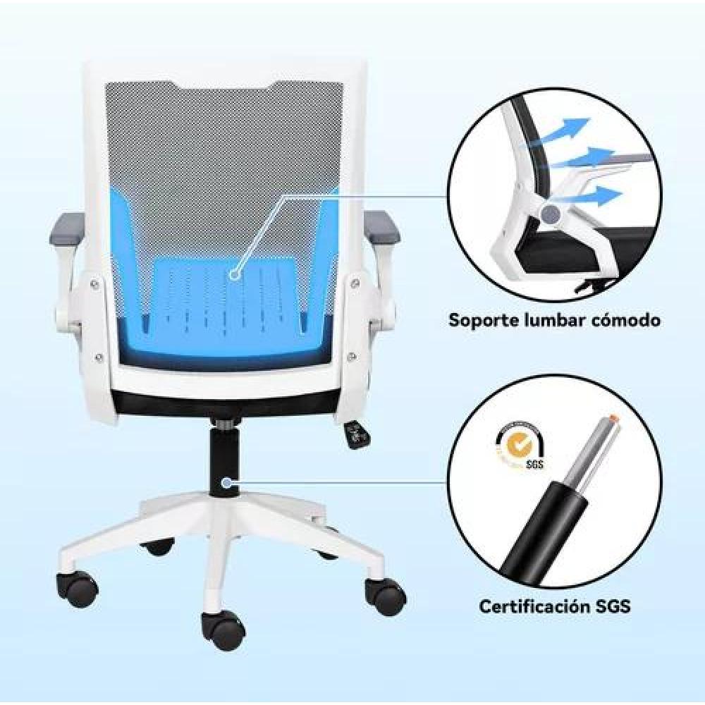 SILLA ERGONÓMICA OFICINA CARLA GIRATORIA CON ASIENTO MEMORIA NEGRO - 6