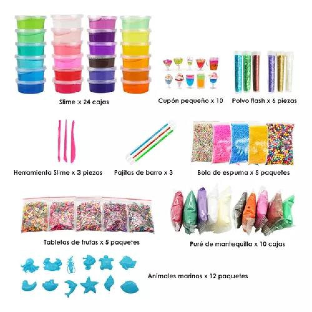 SET BRICOLAJE HACER SLIME 120 PIEZAS 24 COLORES - 2