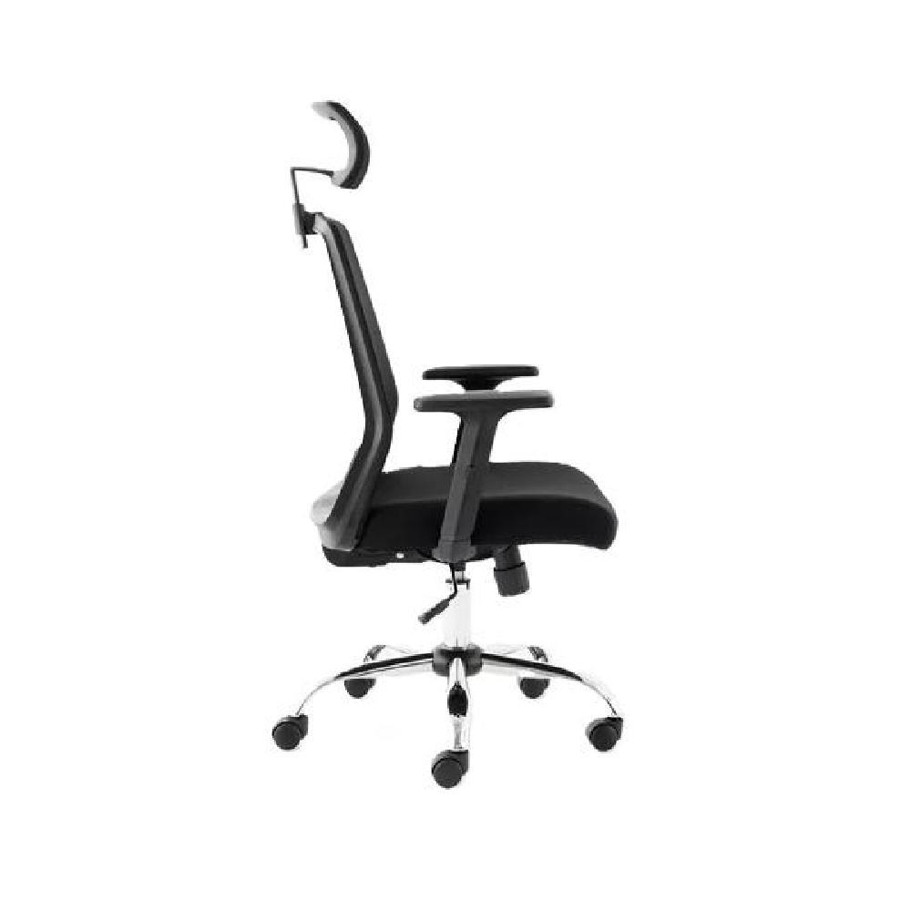 SILLA ESCRITORIO CUBA ALTA CON BRAZO REGULABLE Y CABECERO NEGRO - 3