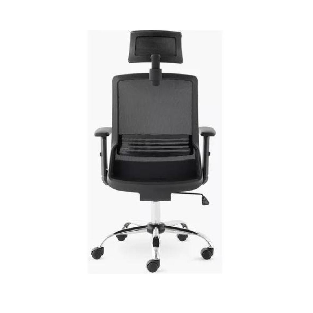 SILLA ESCRITORIO CUBA ALTA CON BRAZO REGULABLE Y CABECERO NEGRO - 4