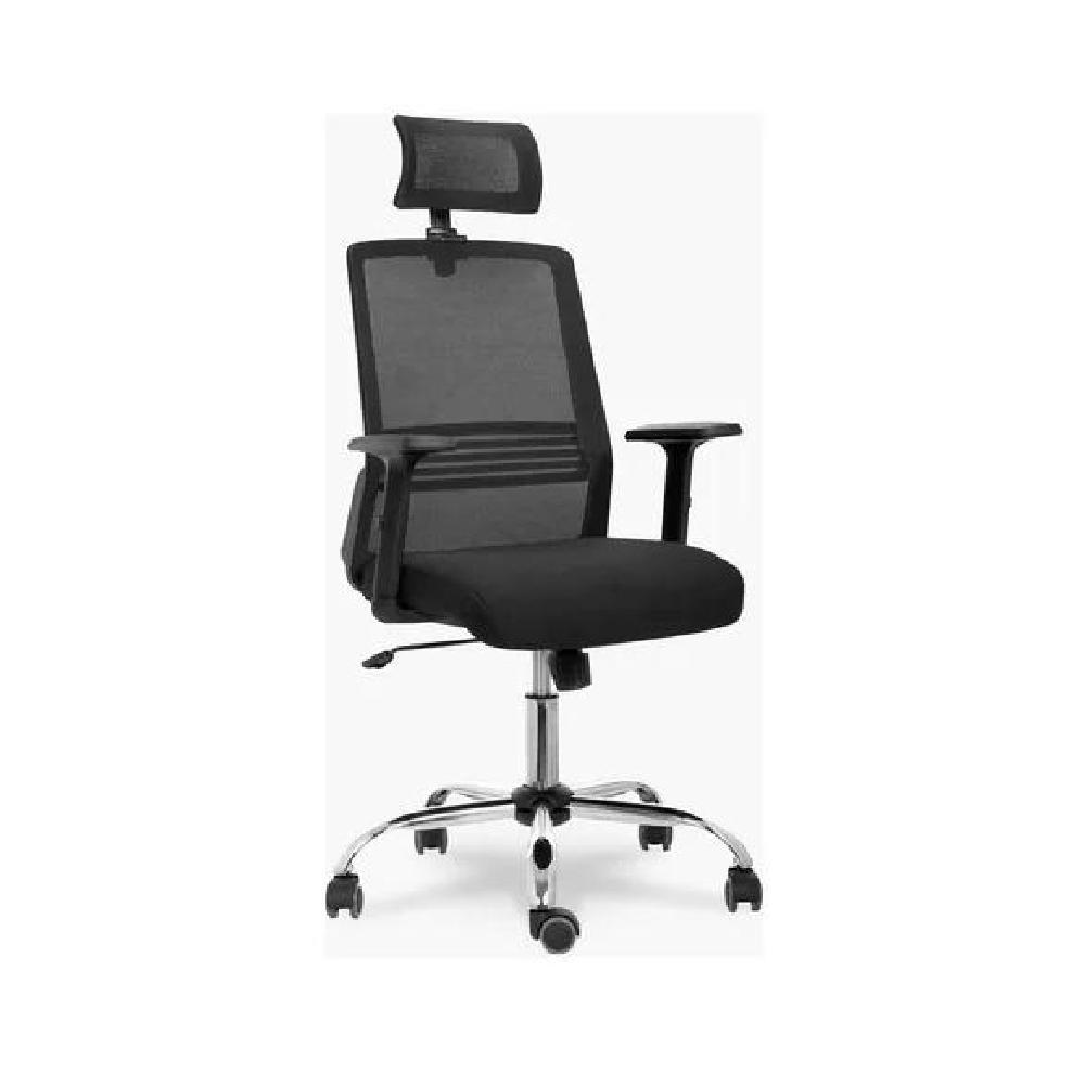 SILLA ESCRITORIO CUBA ALTA CON BRAZO REGULABLE Y CABECERO NEGRO - 5