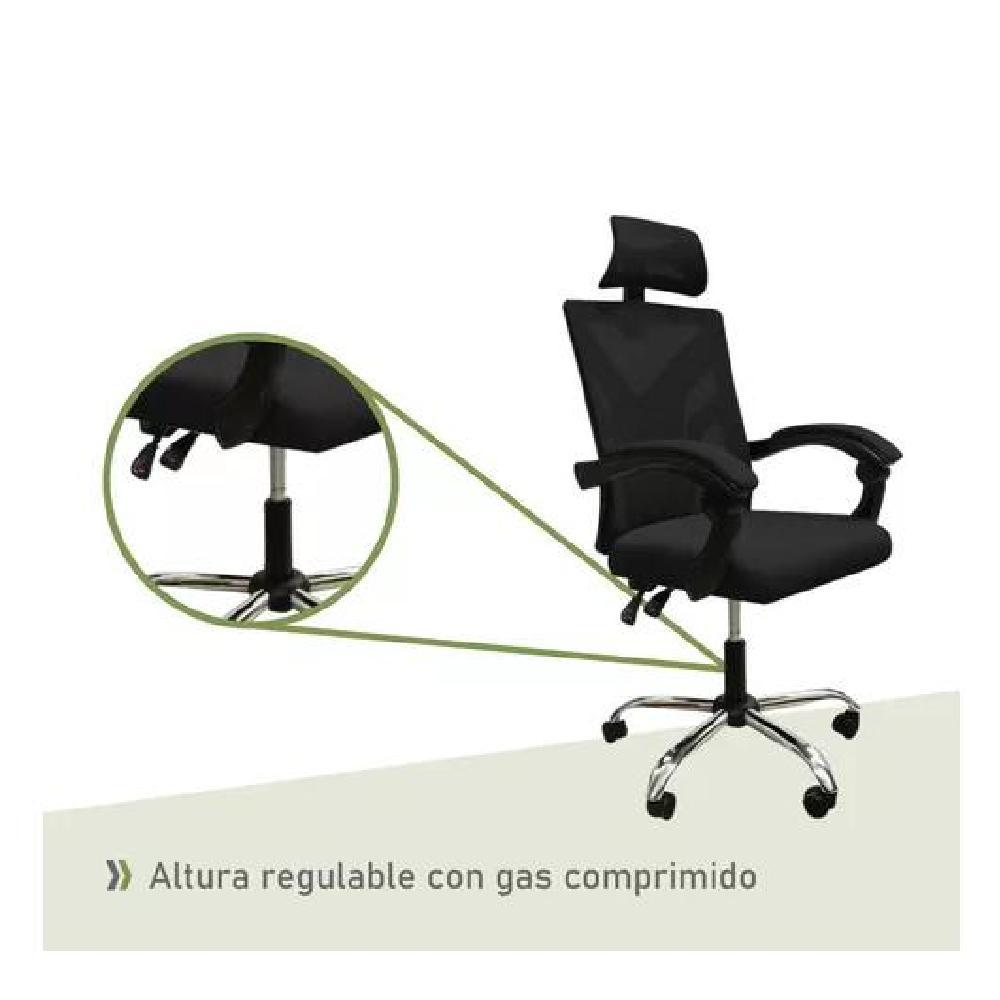 SILLA EJECUTIVA ERGONÓMICA ESCRITORIO LUMAX CLYDE NEGRO - 4