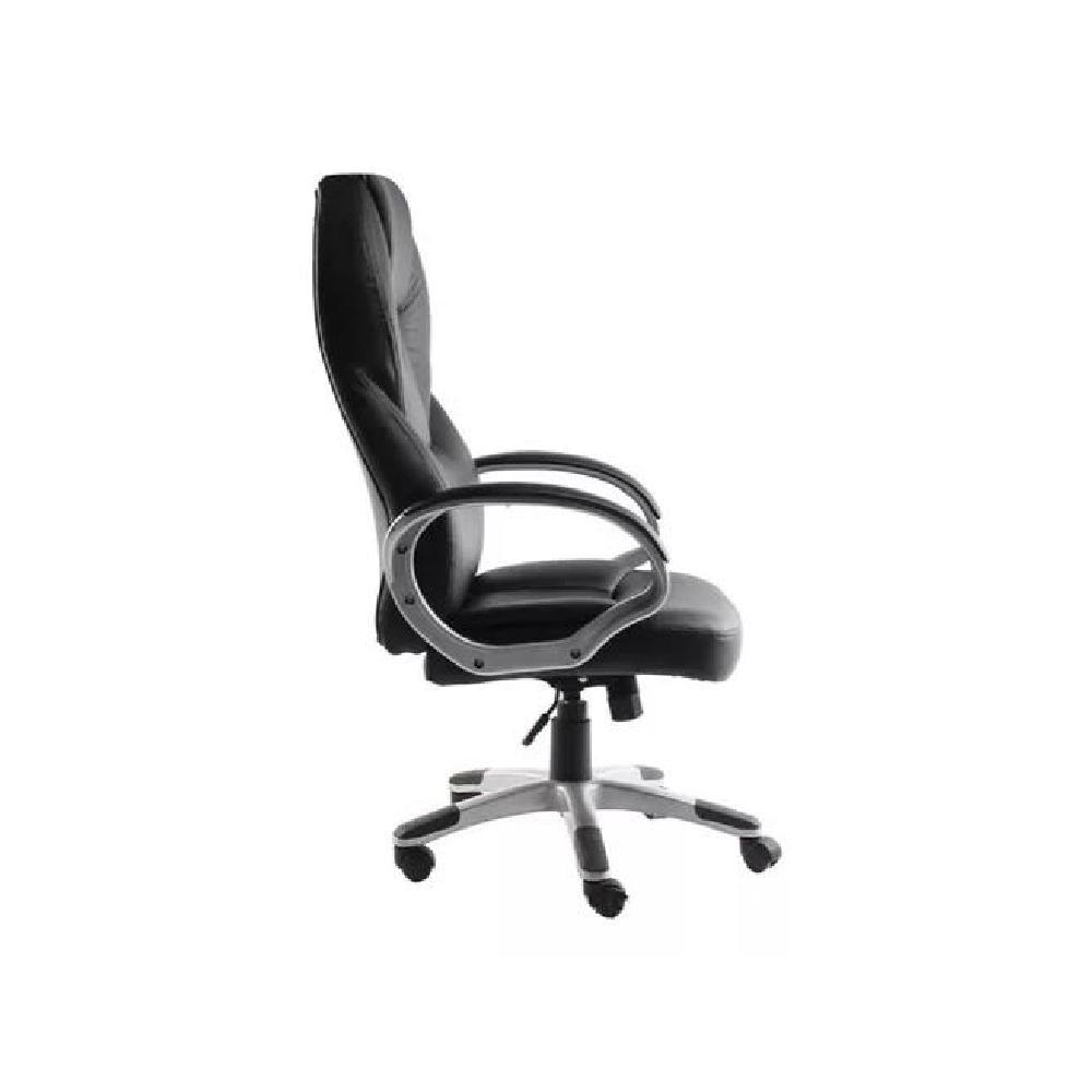 SILLA ESCRITORIO ERGONÓMICA EJECUTIVA CON TAPIZADO CUERO NEGRO - 2