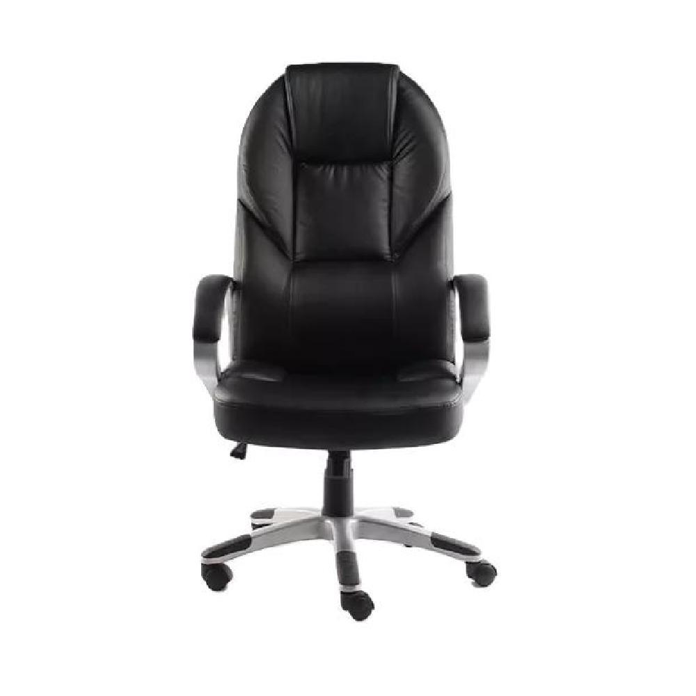 SILLA ESCRITORIO ERGONÓMICA EJECUTIVA CON TAPIZADO CUERO NEGRO - 3