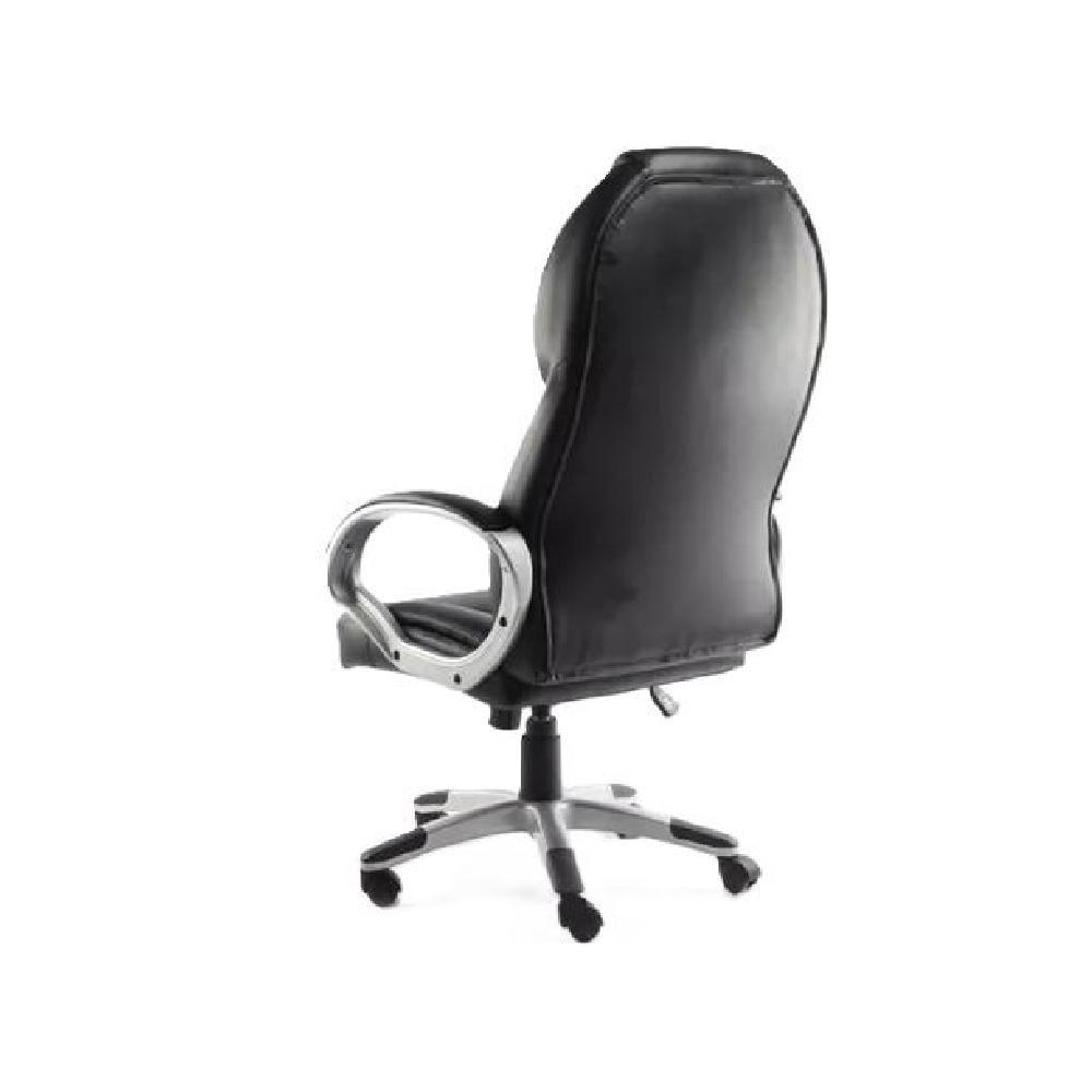 SILLA ESCRITORIO ERGONÓMICA EJECUTIVA CON TAPIZADO CUERO NEGRO - 4
