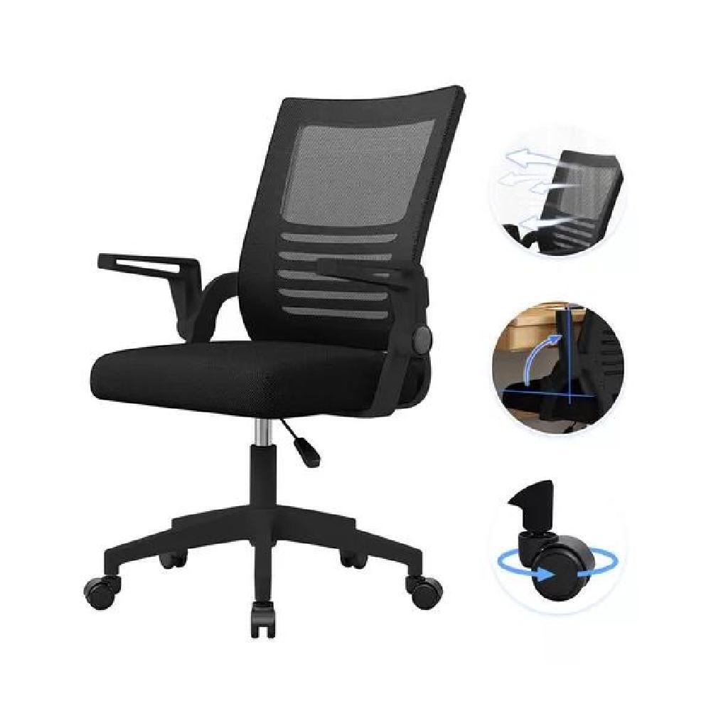 SILLA ESCRITORIO ERGONÓMICA EMILIA ACOLCHADA NEGRO - 3