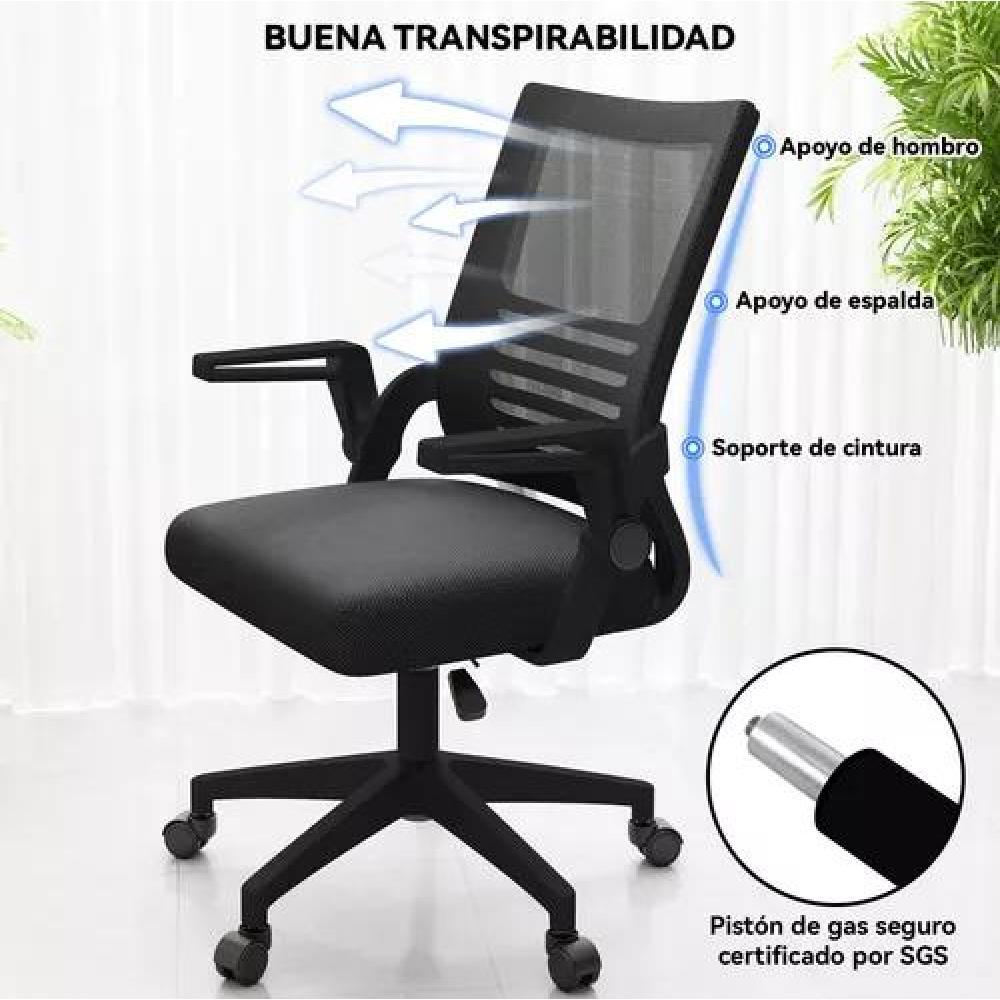 SILLA ESCRITORIO ERGONÓMICA EMILIA ACOLCHADA NEGRO - 4