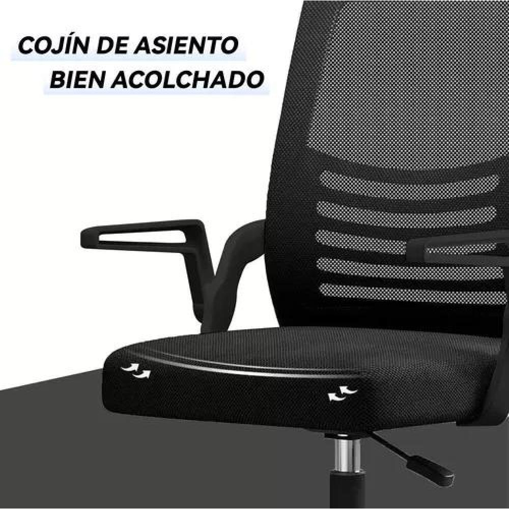 SILLA ESCRITORIO ERGONÓMICA EMILIA ACOLCHADA NEGRO - 5