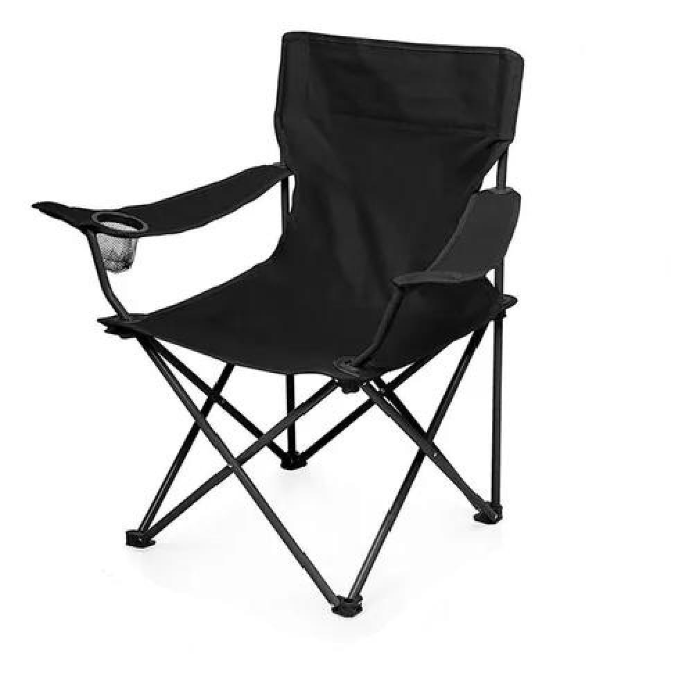 SILLA PLEGABLE DE CAMPING CON PORTA VASO Y BOLSA NEGRA - 1