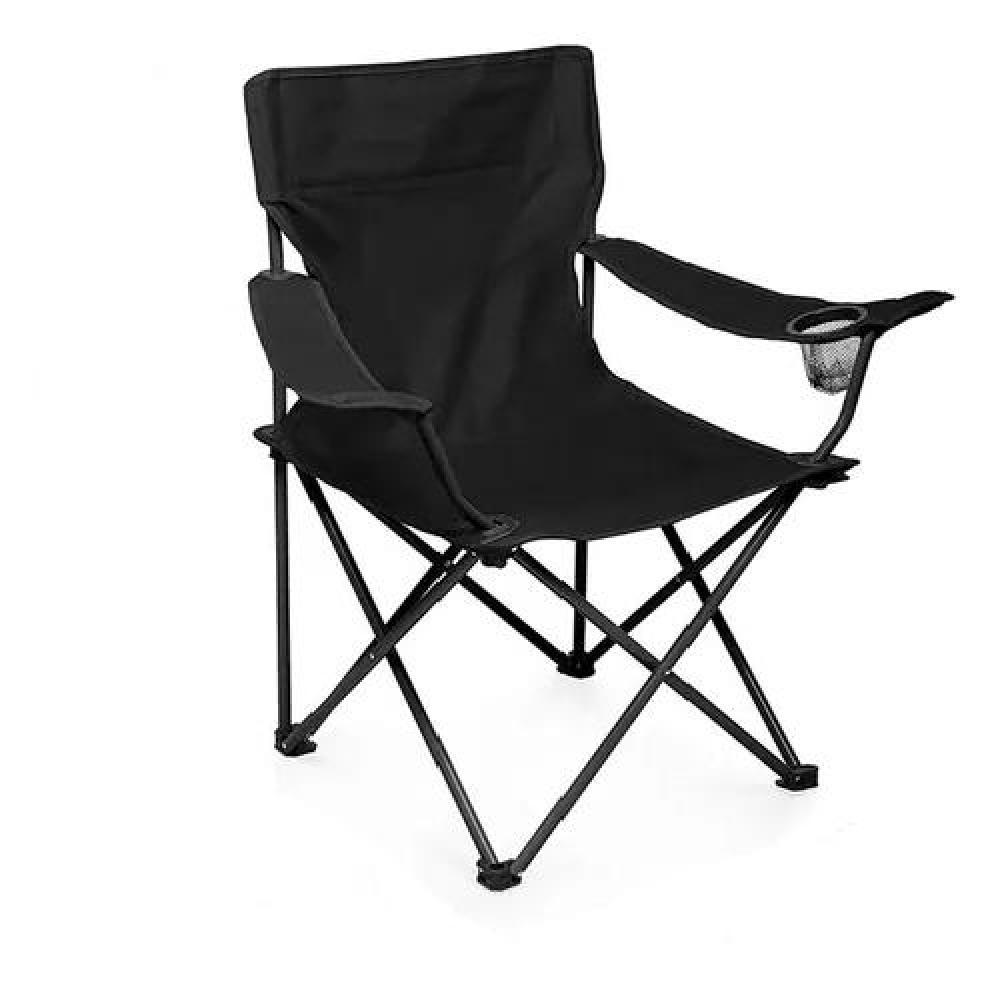 SILLA PLEGABLE DE CAMPING CON PORTA VASO Y BOLSA NEGRA - 3