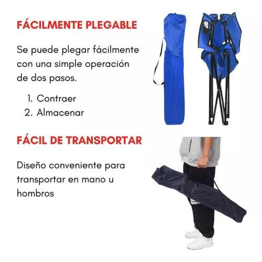 SILLA PLEGABLE DE CAMPING CON PORTA VASO Y BOLSA NEGRA - 5