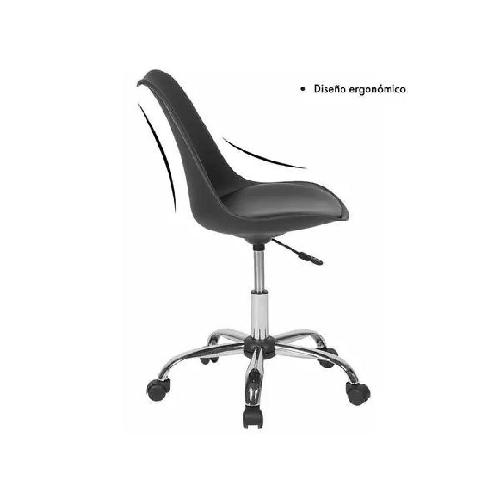 SILLA OFICINA BIG ROOM EAMES CON RUEDAS MINIMALISTA NEGRO - 2