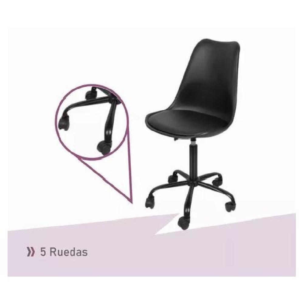 SILLA OFICINA BIG ROOM EAMES CON RUEDAS MINIMALISTA NEGRO - 3