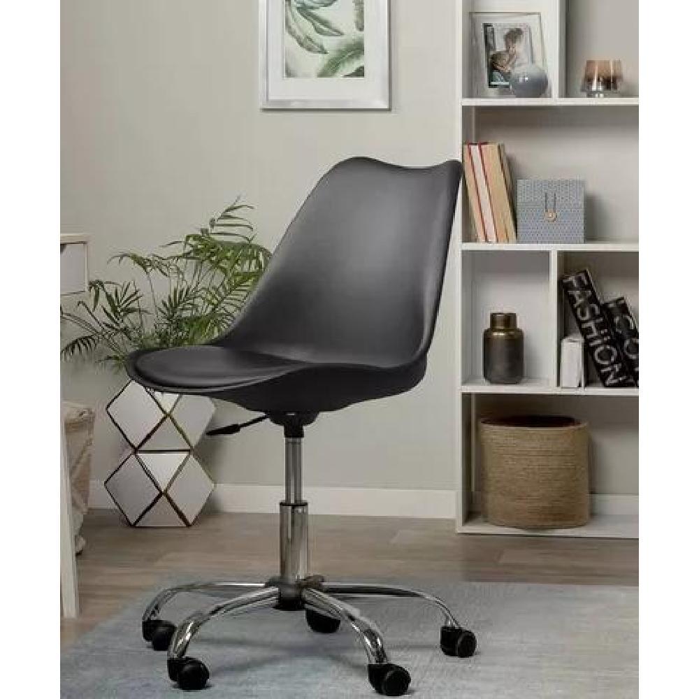 SILLA OFICINA BIG ROOM EAMES CON RUEDAS MINIMALISTA NEGRO - 5