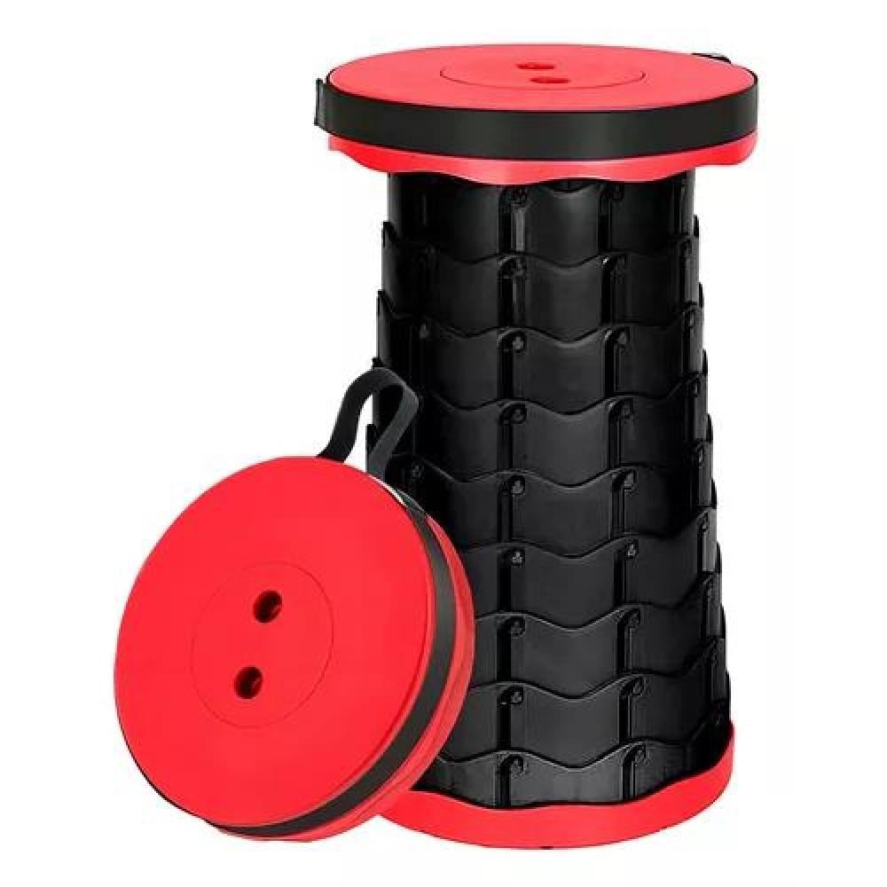 SILLA TABURETE PLEGABLE PORTÁTIL PARA PISO INTERIOR Y EXTERIOR NEGRA - 1