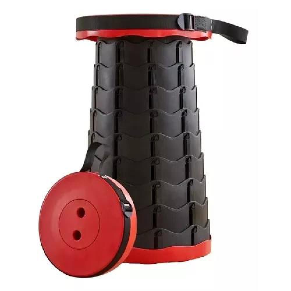 SILLA TABURETE PLEGABLE PORTÁTIL PARA PISO INTERIOR Y EXTERIOR NEGRA - 2