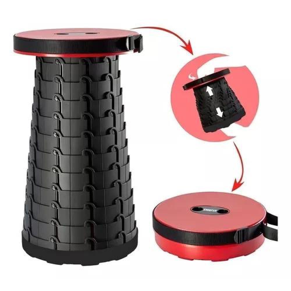 SILLA TABURETE PLEGABLE PORTÁTIL PARA PISO INTERIOR Y EXTERIOR NEGRA - 3