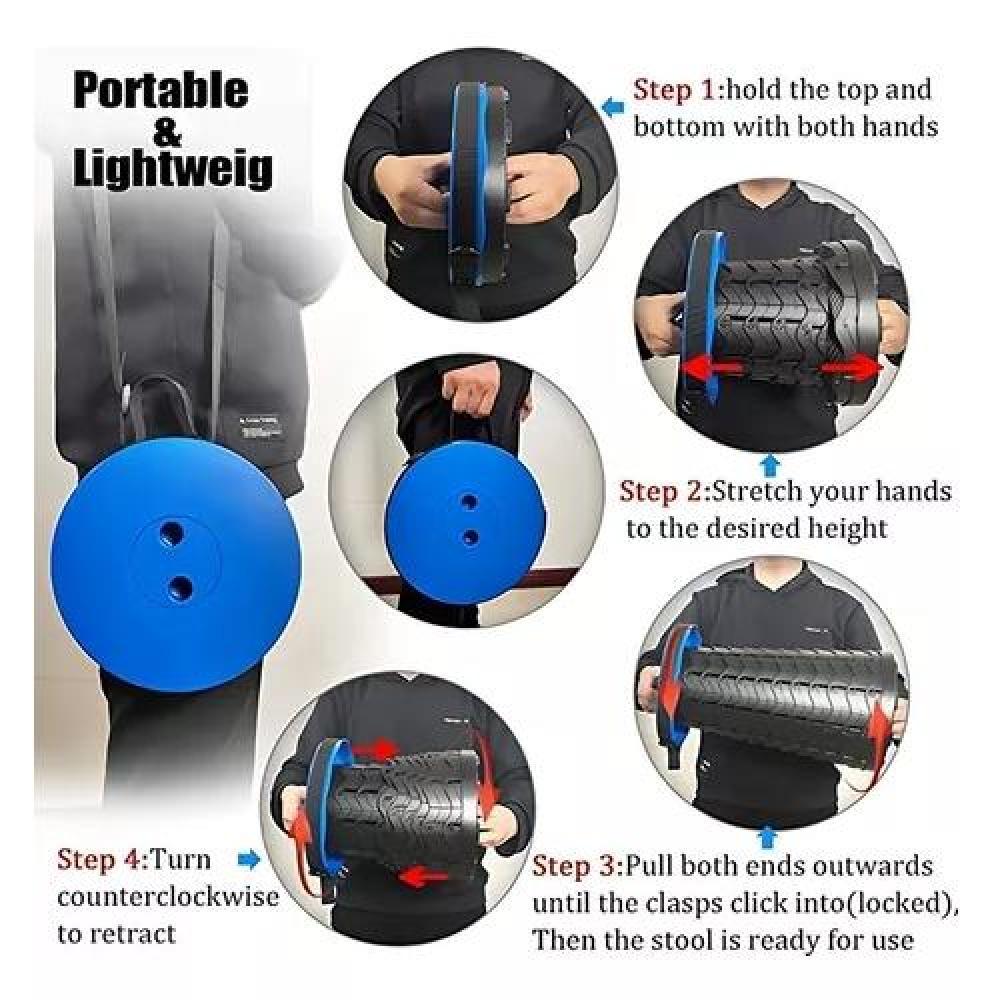 SILLA TABURETE PLEGABLE PORTÁTIL PARA PISO INTERIOR Y EXTERIOR NEGRA - 6