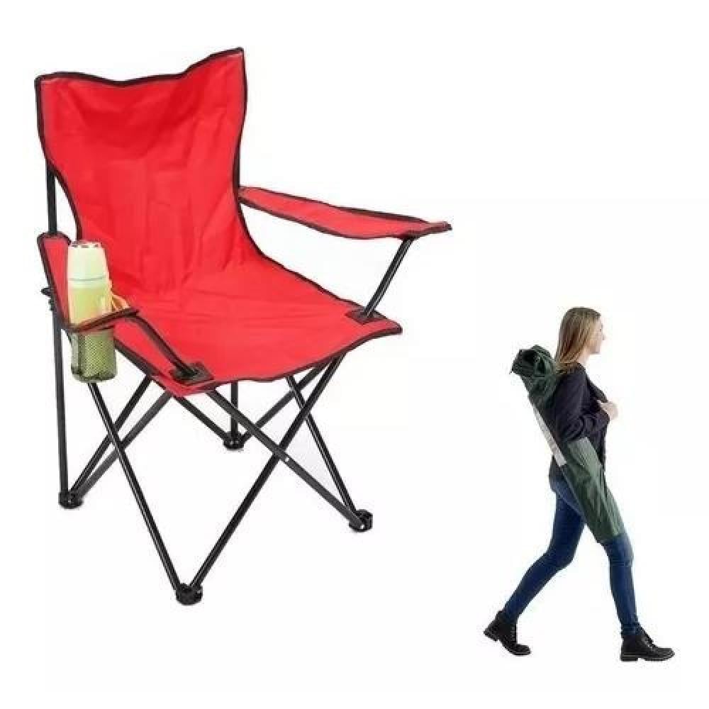 SILLA PLEGABLE DE CAMPING PARA PICNIC Y PLAYA ROJA - 3