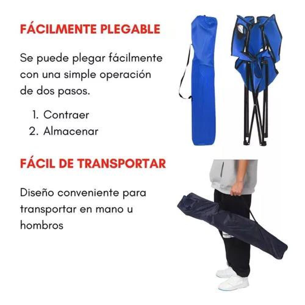 SILLA PLEGABLE DE CAMPING PARA PICNIC Y PLAYA AZUL - 7