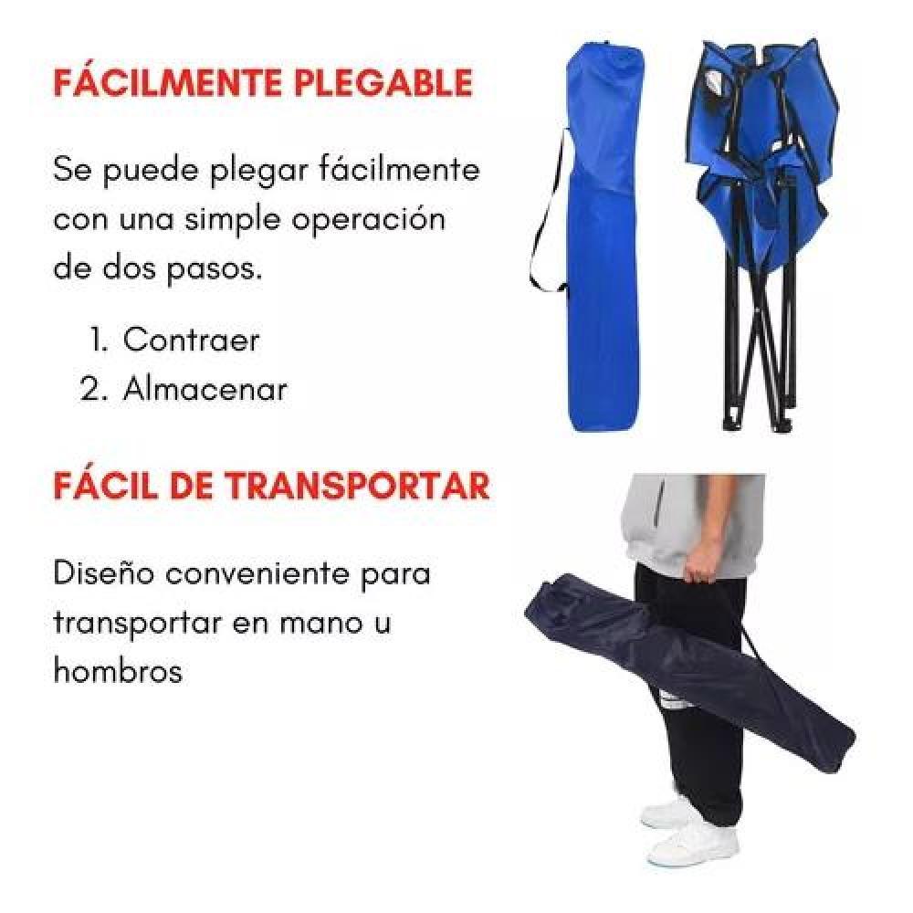 SILLA PLEGABLE DE CAMPING PARA PICNIC Y PLAYA AZUL OSCURO - 3