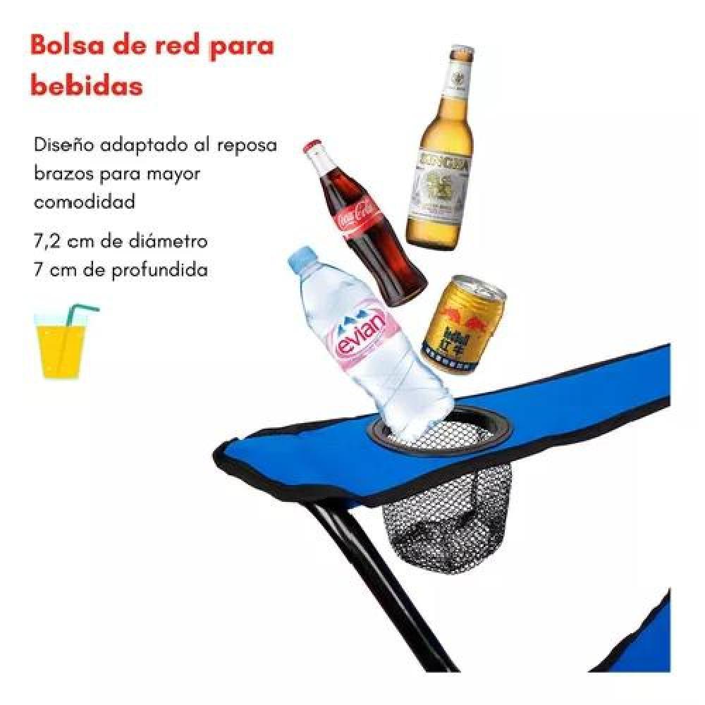 SILLA PLEGABLE DE CAMPING PARA PICNIC Y PLAYA AZUL OSCURO - 5