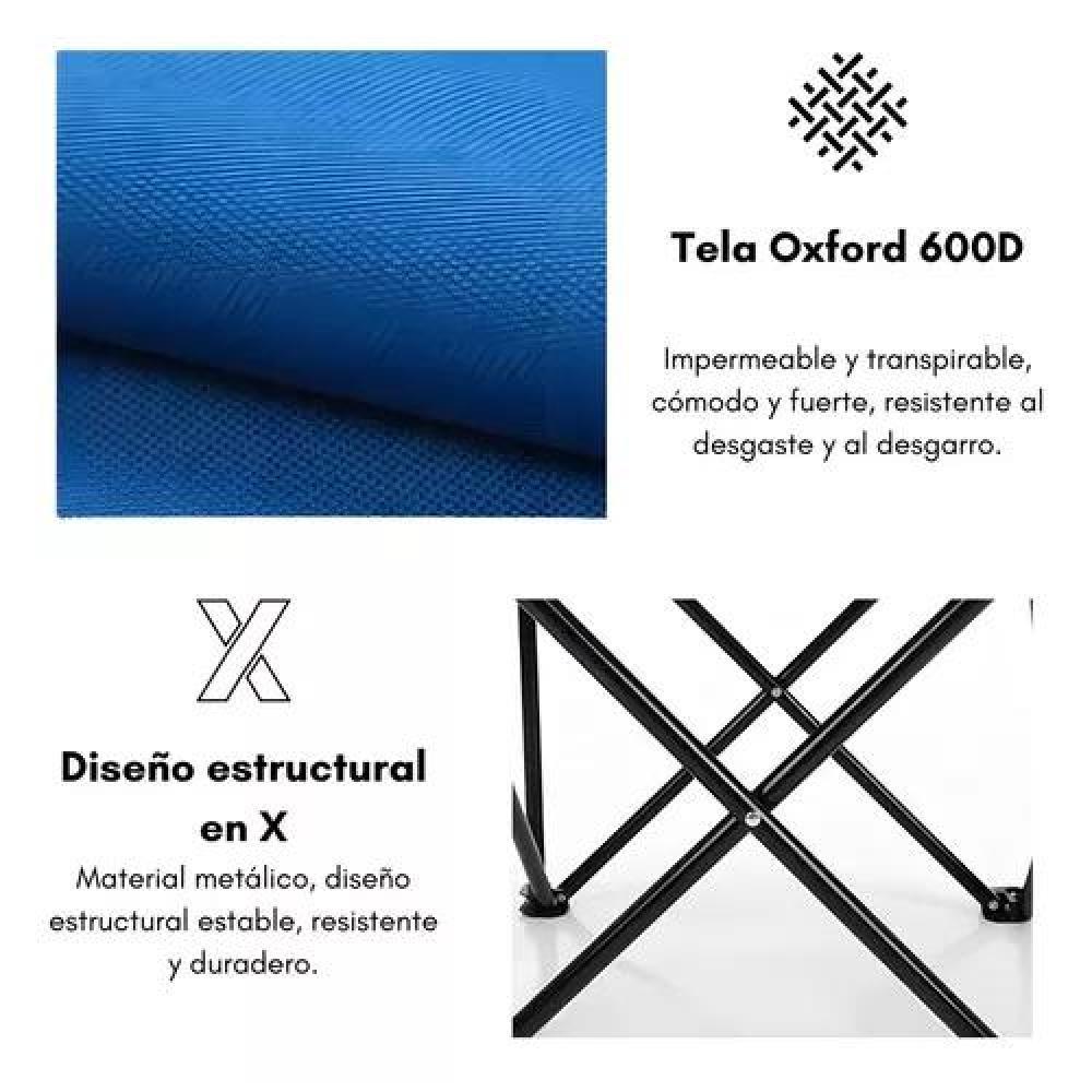 SILLA PLEGABLE DE CAMPING PARA PICNIC Y PLAYA AZUL OSCURO - 7