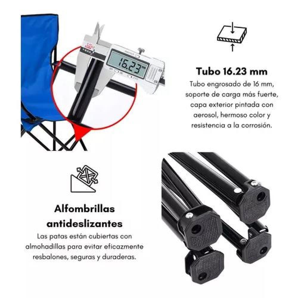 SILLA PLEGABLE DE CAMPING PARA PICNIC Y PLAYA AZUL OSCURO - 8