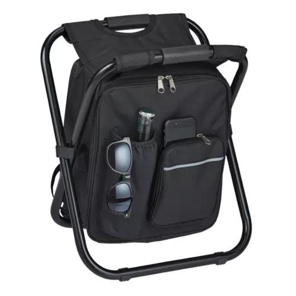 SILLA DE CAMPING CON MOCHILA PORTÁTIL NEGRA - 1