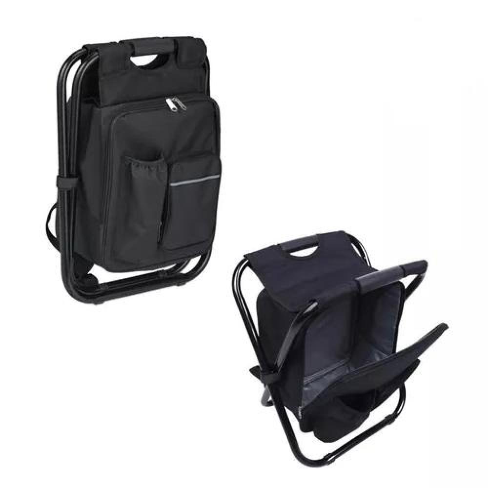 SILLA DE CAMPING CON MOCHILA PORTÁTIL NEGRA - 2