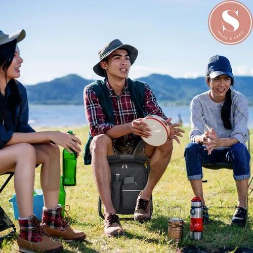 SILLA DE CAMPING CON MOCHILA PORTÁTIL NEGRA - 5