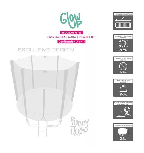 CAMA ELÁSTICA GLOWUP 3.05 M 10 FT EDICIÓN EXCLUSIVA MULTICOLOR - 5