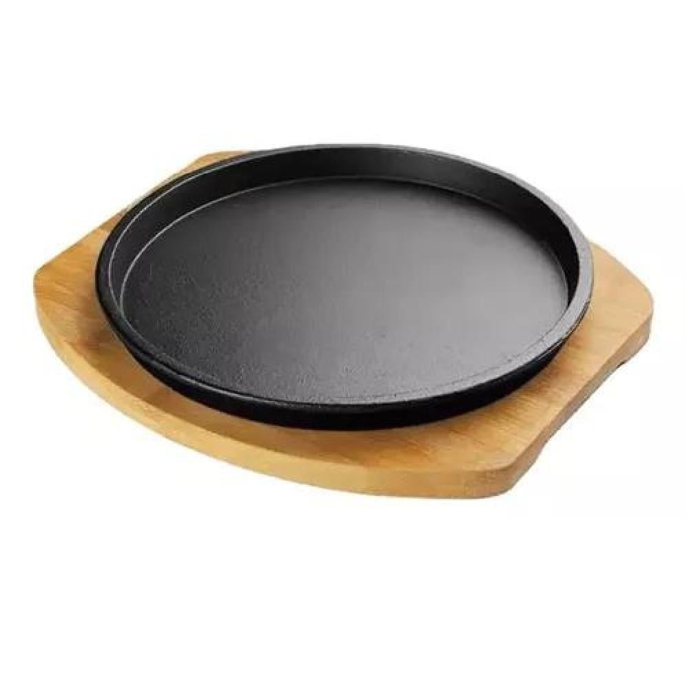 PLATO HIERRO FUNDIDO 23CN CON BASE MADERA - 1
