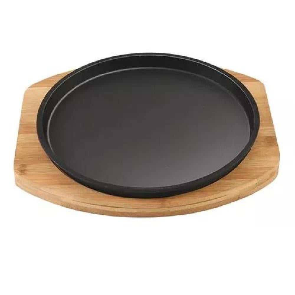 PLATO HIERRO FUNDIDO 23CN CON BASE MADERA - 2