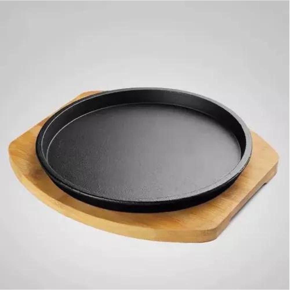 PLATO HIERRO FUNDIDO 23CN CON BASE MADERA - 3