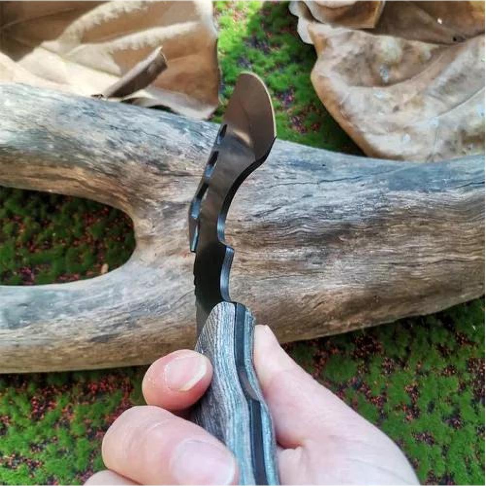 HACHA SUPERVIVENCIA CUCHILLO DEFENSA PERSONAL CUCHILLO CAZA COLOR NEGRO - 1