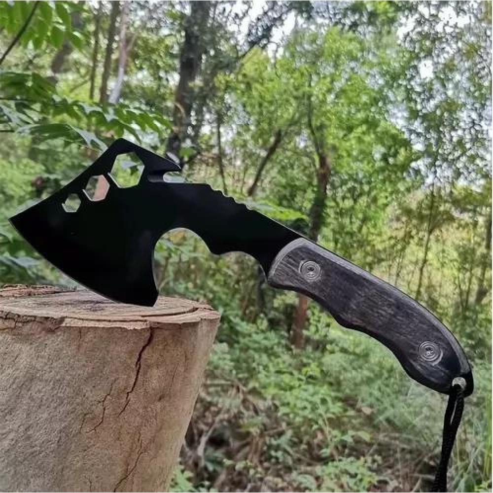 HACHA SUPERVIVENCIA CUCHILLO DEFENSA PERSONAL CUCHILLO CAZA COLOR NEGRO - 5