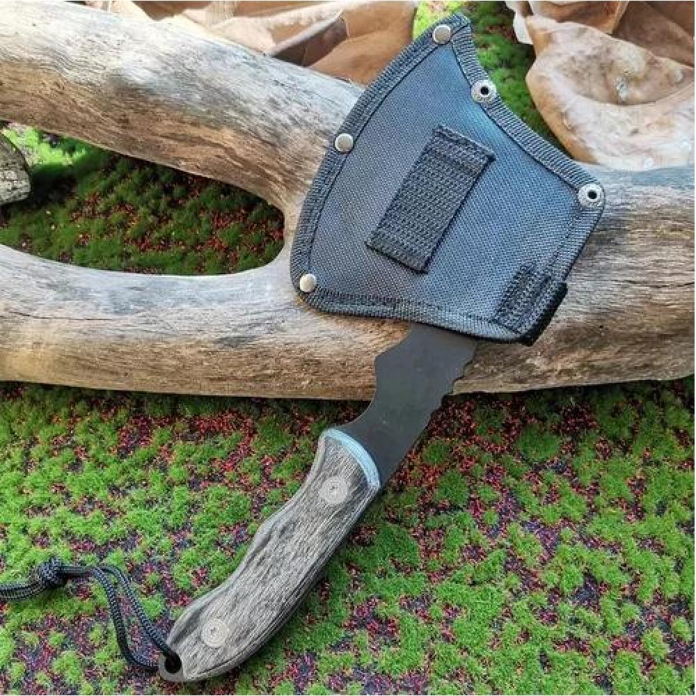 HACHA SUPERVIVENCIA CUCHILLO DEFENSA PERSONAL CUCHILLO CAZA COLOR NEGRO - 6