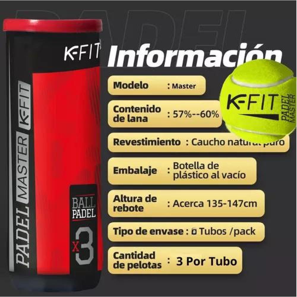 PACK 6 TARROS PELOTAS PADEL K-FIT 18 UNIDADES - 3