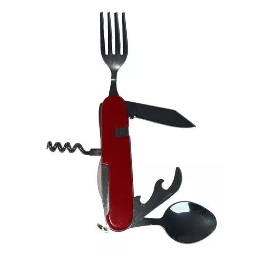 SET CUBIERTOS SERVICIOS CAMPING CUCHARA TENEDOR TREKKING 4-1 - 1