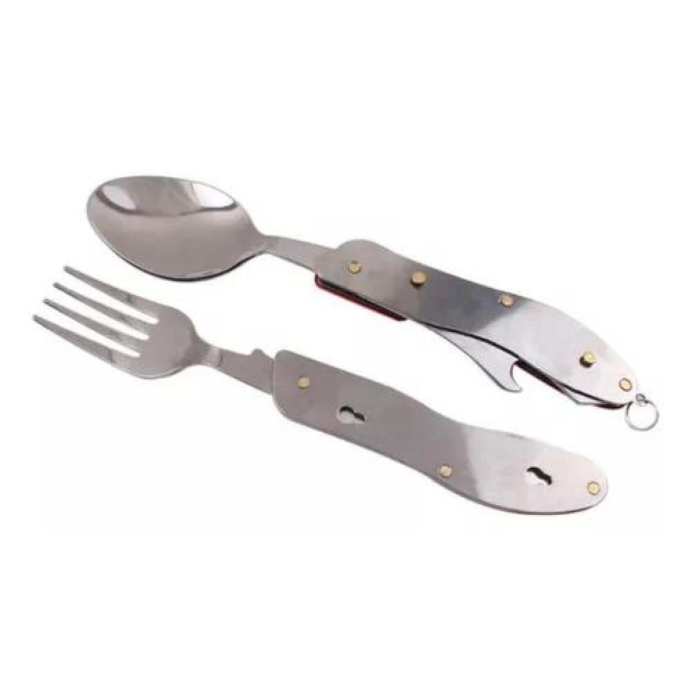 SET CUBIERTOS SERVICIOS CAMPING CUCHARA TENEDOR TREKKING 4-1 - 3