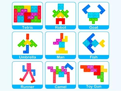 ROMPECABEZA ROSADO JUEGO POP IT BURBUJAS BLOQUES TETRIS PUZZLE - 2
