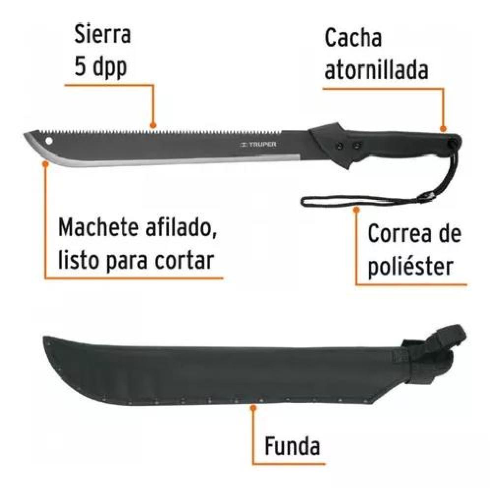 MACHETE CON SERRUCHO + ESTUCHE PROFESIONAL MARCA TRUPER - 4
